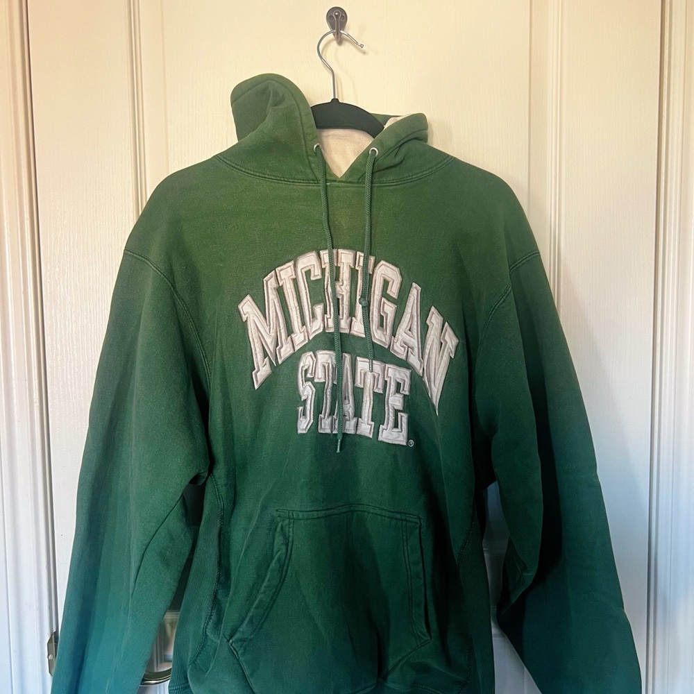 vintage forest green michigan state steve and barry hoodie